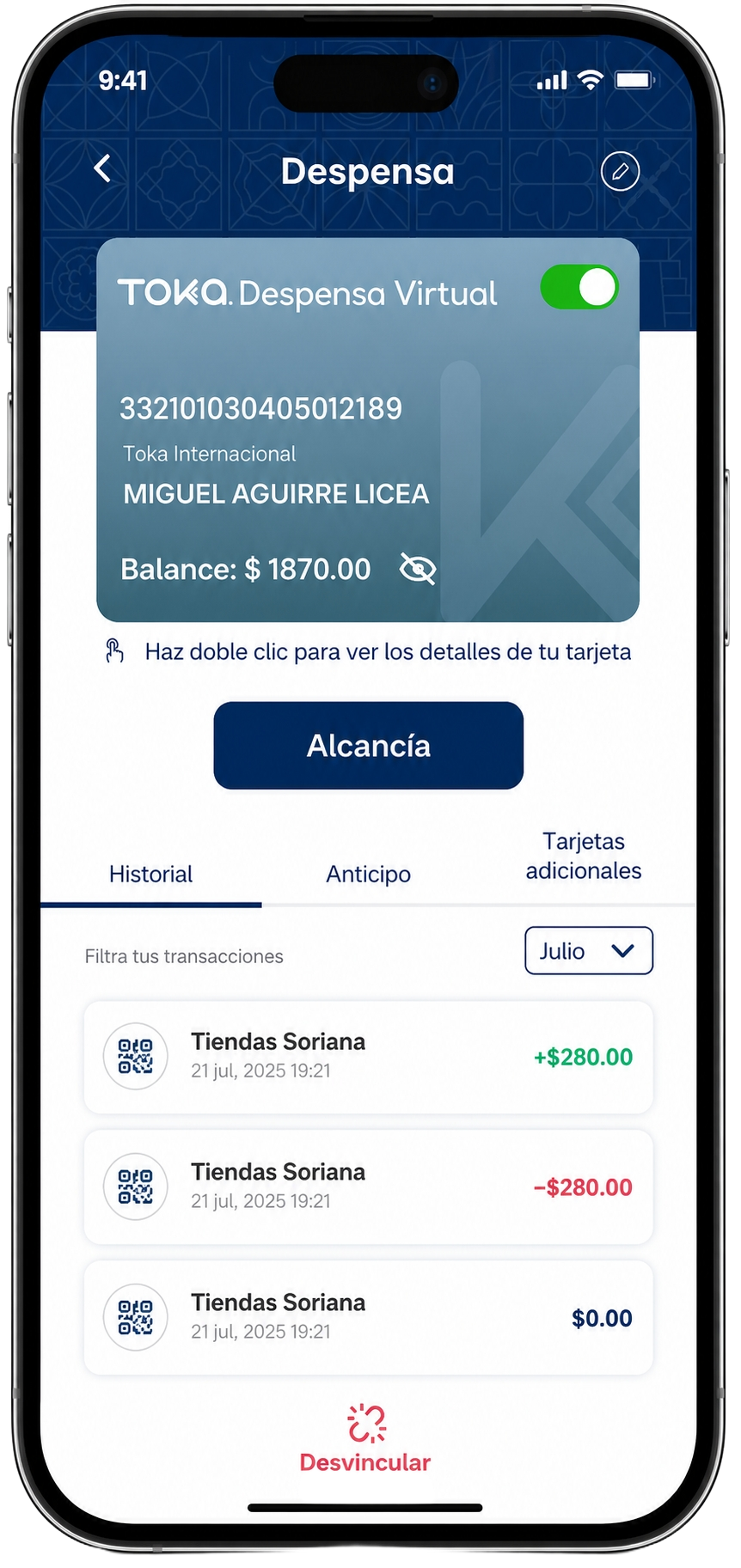Consulta tu saldo en la Super App Toka